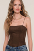 Brown suede camisole tank top