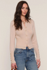 Women's beige button up cardigan pearl buttons