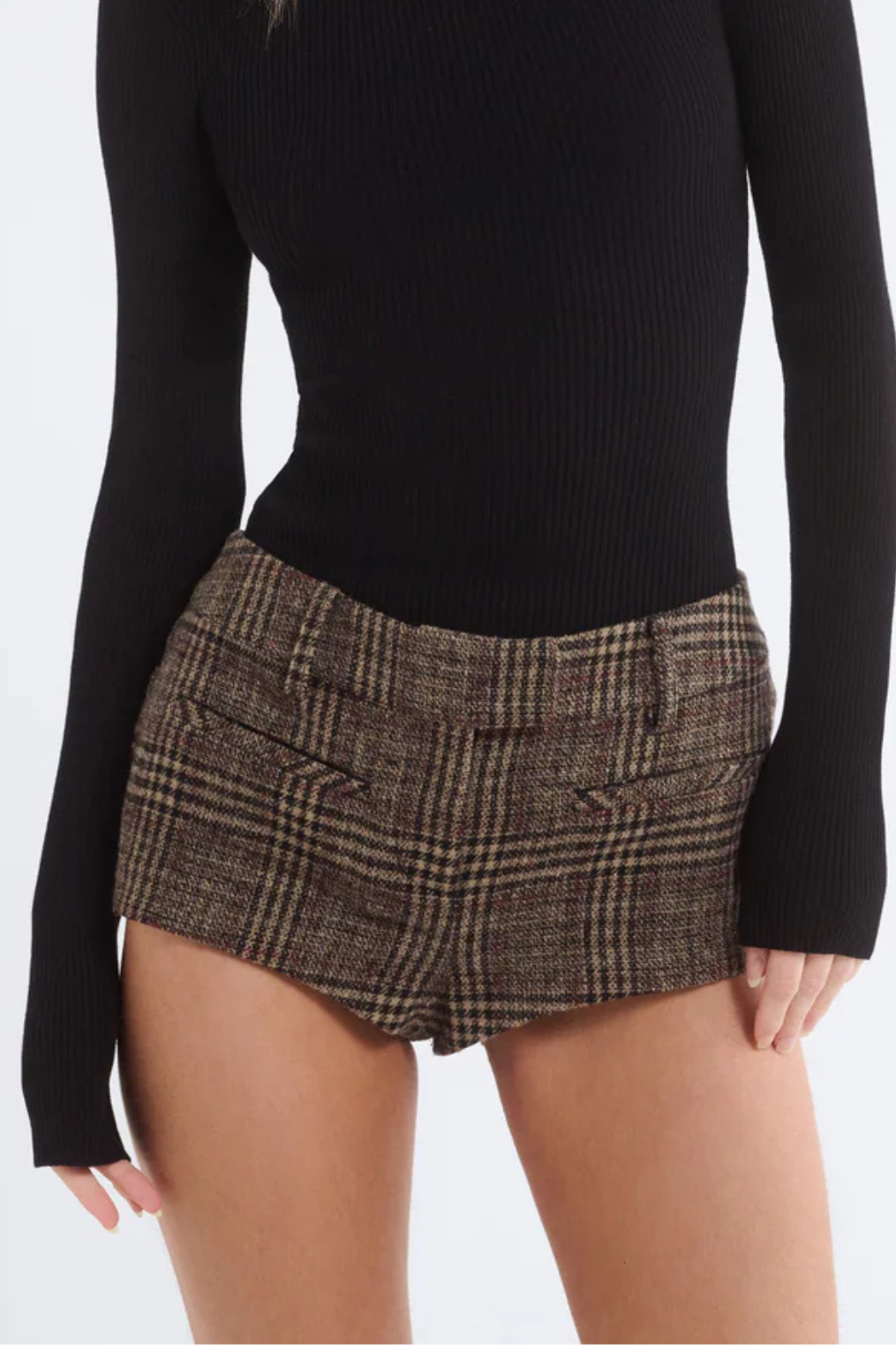 Women's plaid micro shorts