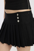 black pleated mini skirt with stretch