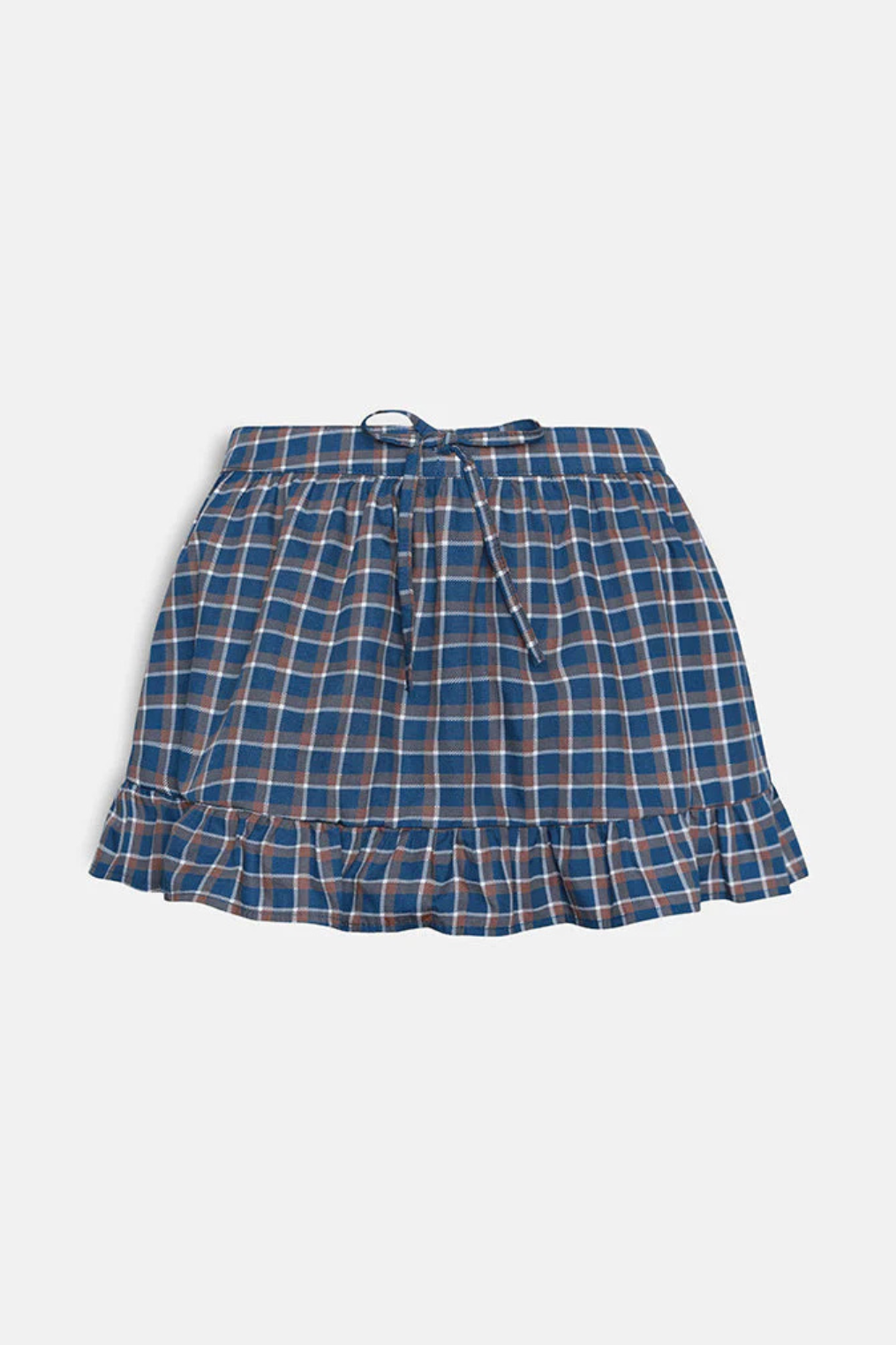 blue green and white tartan plaid mini skirt