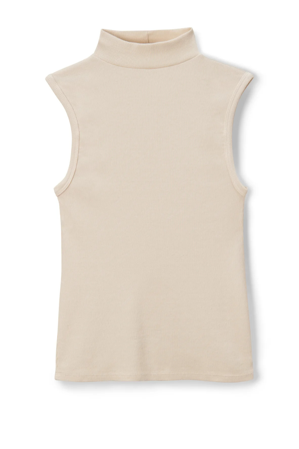 luxe rib mock neck tank off white