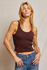 blackberry dark maroon tank top womens cropped