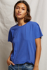 neon blue crispy lightweight cotton boxy crew tee