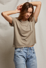 gray brown crispy lightweight cotton boxy crew tee