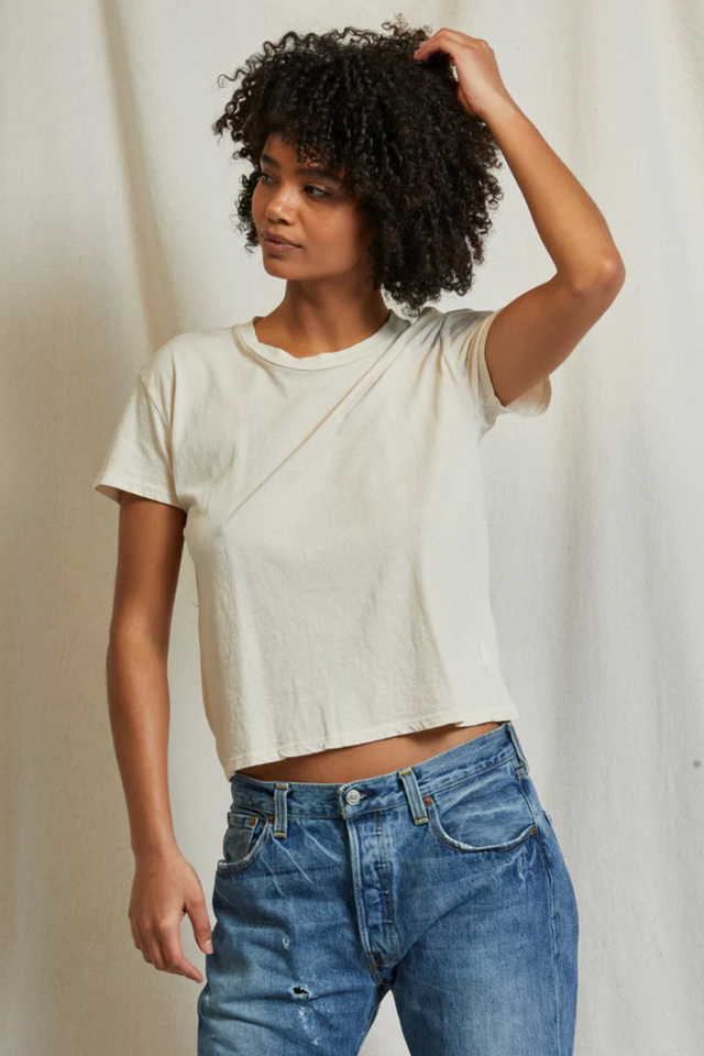 off white crispy lightweight cotton boxy crew tee