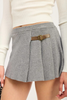 grey knit pull on pleated mini skirt
