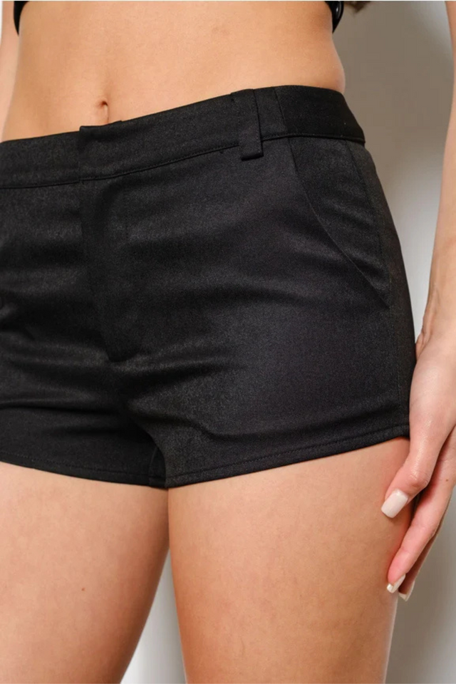 womens black mini micro shorts 